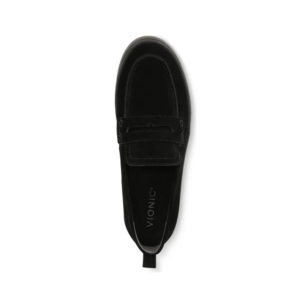 VIONIC Uptown Supportive Loafers Womens 10 Black Suede Leather Arch Support $139